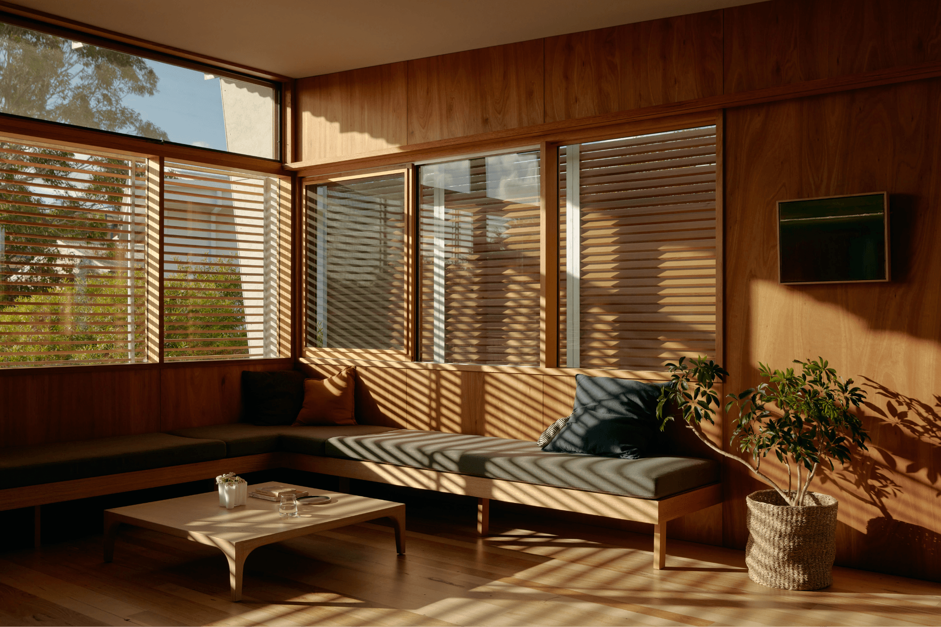 Lounge area of Eucalypt house
